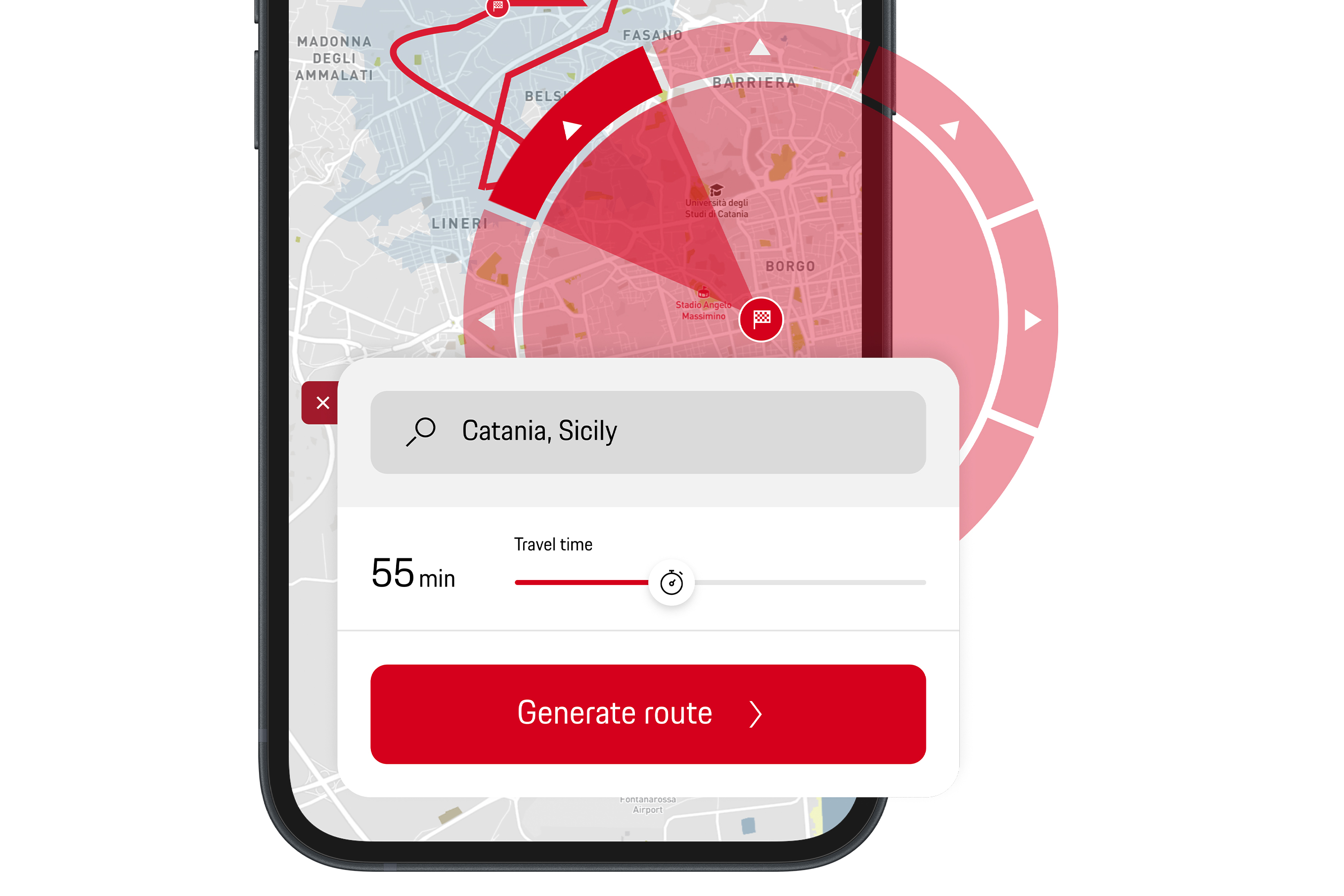 Define time and direction and let ROADS generate a scenic route for you