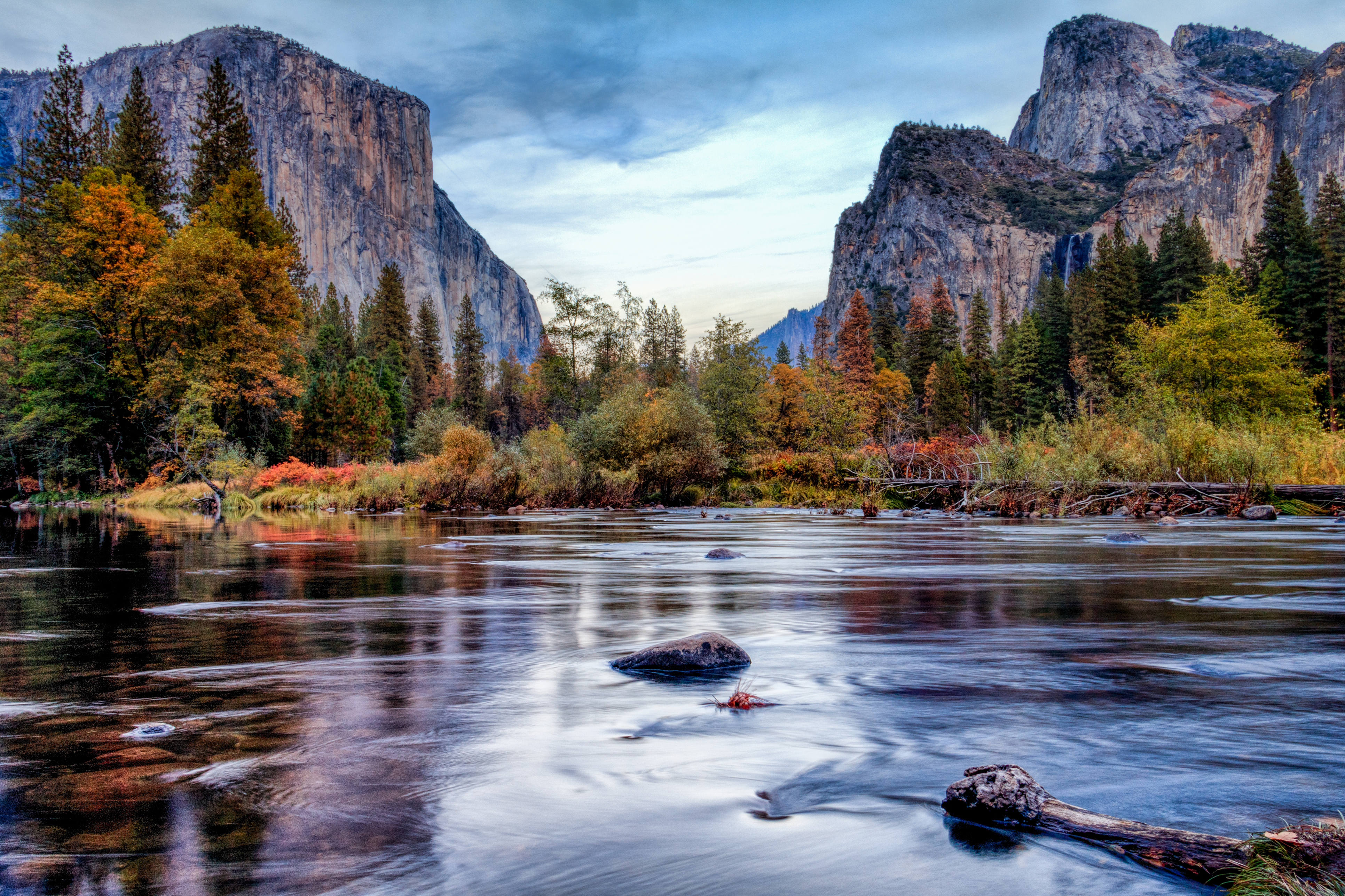 Yosemite Merced River el Capitan Panorama Fluss