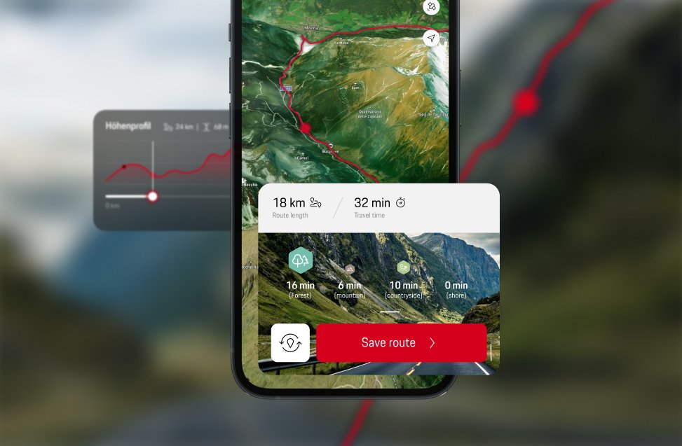 App teaser Image showing the save routes function